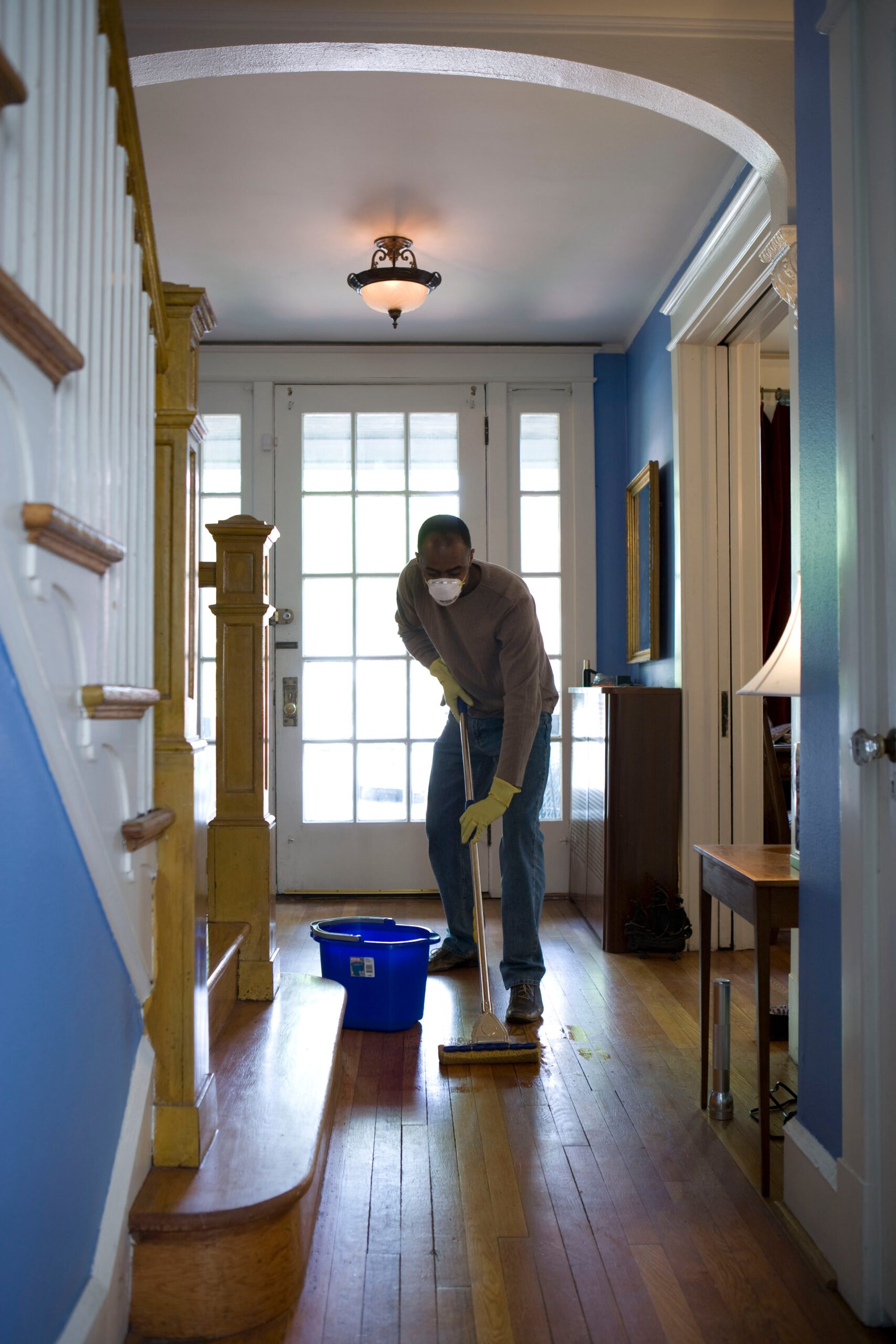 Man Cleaning Wooden Floor Cleaning Services Fort Lauderdale
